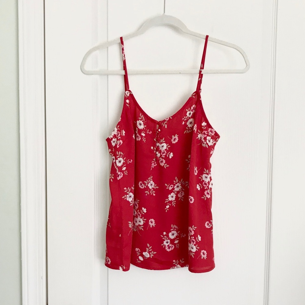 Red floral tank top from REVOLVE